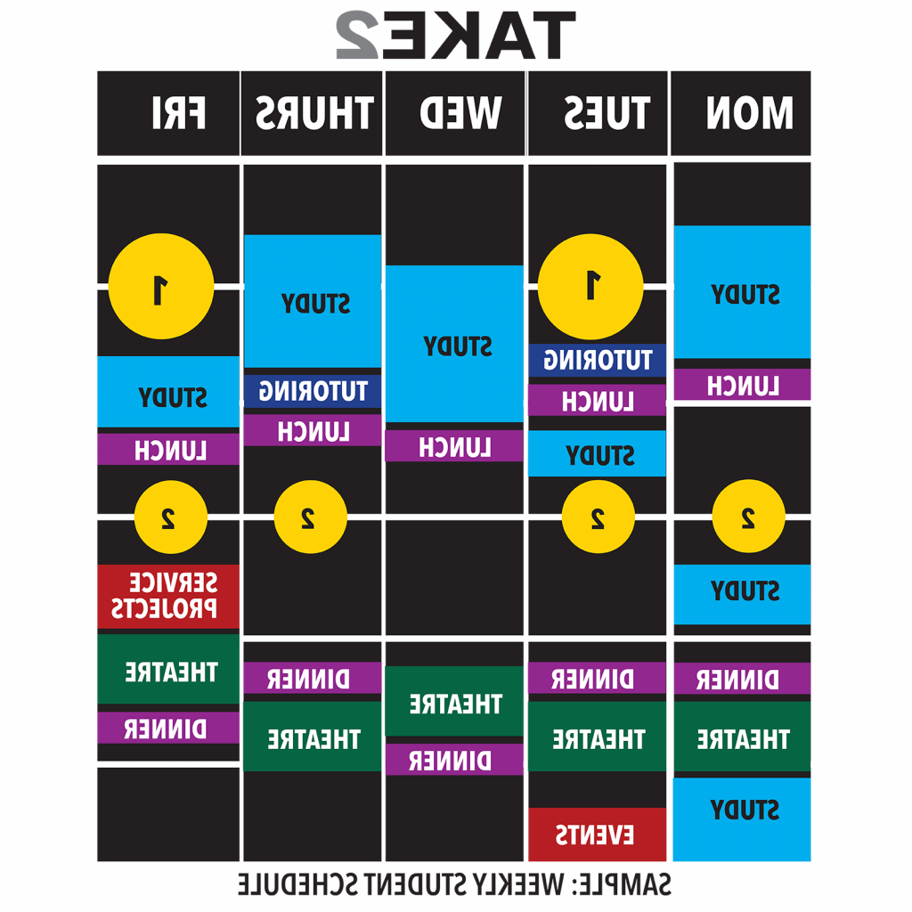 Sample full activity schedule under TAKE2